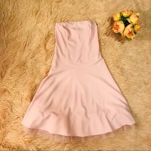 Baby Pink Fit and Flare Dress with Tulle Lining